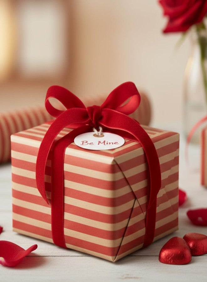 Baanki Queens Ragini Paper Products | Pack of 6 |Zumbo size kraft sheet with red stripes for gift wrapping | 90cm X 60cm | Perfect for wrapping gifts, festival gifiting, scrapbooking, bouquet wrapping, Valentines, birthday, anniversary - Image 2